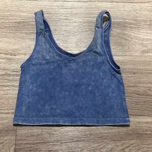 Blue Ribbed Tank Top